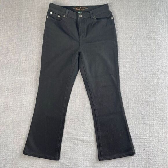 Lauren Ralph Lauren Black Denim Bootcut Jeans Women’s Size 6P - Picture 1 of 9